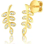 JVD Dámské peckové zlaté náušnice se zirkony na šroubek ryz. 585/1000 ZE0838XJ81-4400