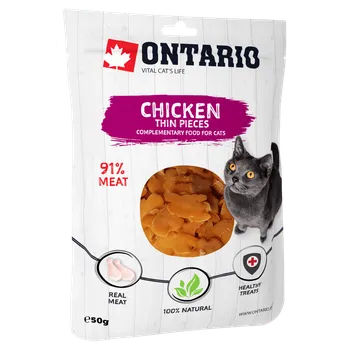 Pamlsek pro kočku Pochoutka Ontario kuřecí tenké kousky 50g 50g