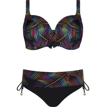 Oblečení a móda Černé dvoudílné plavky Self s kosticemi a nastavitelnými boky, černá 40I-L i384_45619264