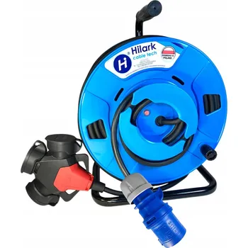 Prodlužovací kabel Prodlužovací Kabel GUMOVÝ CEE, t-rozdělovač H07RN-F 3x2,5 50m KAMPER, buben s navijákem