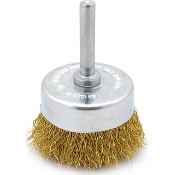 Brusný kartáč Kartáč rotační hrnkový 50mm mosazný vlnitý drát pro vrtačku