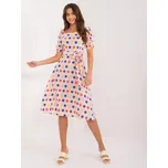 Broskvové květinové midi šaty LK-SK-509677.01X-peach Velikost: 42