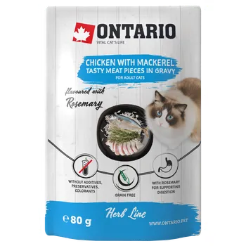 Krmivo pro kočku Kapsička Ontario Herb Chicken with Mackerel 80g
