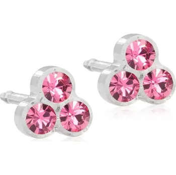 Náušnice Dětské náušnice trojlístky růžové