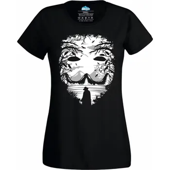 Dámské tričko Maska V jako Vendeta (Velikost: 4XL, Barva: Černá)