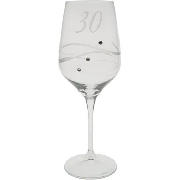 Sklenice Jubilejní sklenice swarovski "30" 450 ml (Sklenice s číslem zdobená komponenty swarovski)