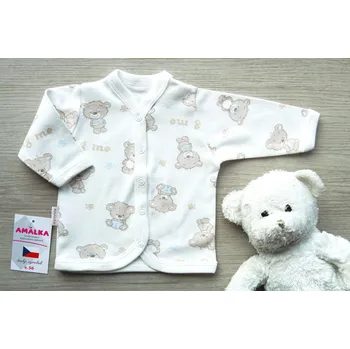 Kojenecká bunda AMÁLKA Bavlněný propínací kabátek, méďa Velikost: 68