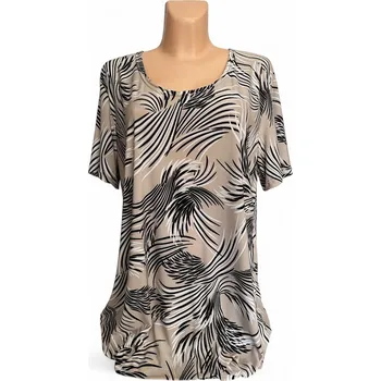 Dámská tunika Halenka BÉŽI, Barva Béžová, Velikost XXXL 54, Materiál 98% Polyester 2% Lycra