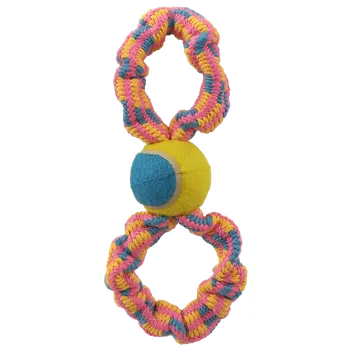 Hračka pro psa Přetahovadlo Dog Fantasy osmička + tenisák vzor 2, 27cm