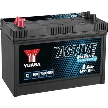 Autobaterie Námořní akumulátor YUASA 100AH/750A L+ pro loď s elektrickým motorem YUASA