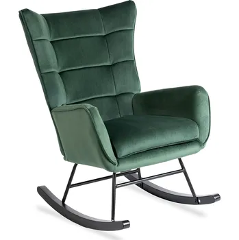 Křeslo JAKS Houpací křeslo ušák zelený velur Jackson