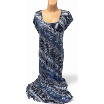 Dámské šaty Šaty modré se spadlým rukávem , Velikost XXL 48, Materiál 96% Viskoza 4% Lycra, Rukáv Se spadlým rukávem