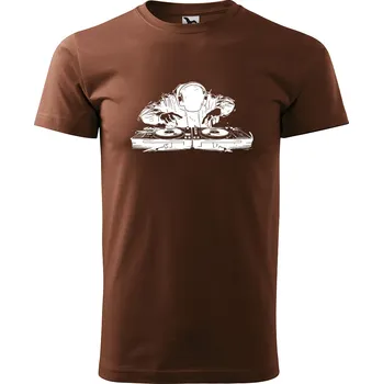 Pánské tričko Sablio Tričko s potiskem pro DJ Pán pultu - hnědé S