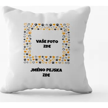 Polštář TvůjHrneček Polštář s vlastní fotkou 40x40 cm Oranžová