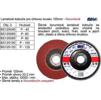 Brusný kotouč Kotouč lamelový Magg korundový 125mm P60