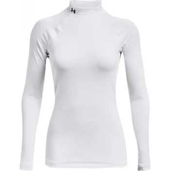 Dámská móda Dámské funkční tričko s dlouhým rukávem Under Armour CG AUTHENTICS MOCKNECK W bílé 1368702-100 - XS | UK 6,5 | US 7