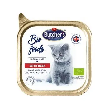 Krmivo pro kočku Butcher's Cat Bio s hovězím vanička 85g