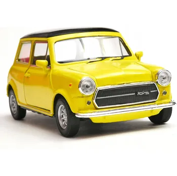 autíčko Mini Cooper 1300 R kovový model v měřítku 1:34 - 1:39 Welly Nex žlutý