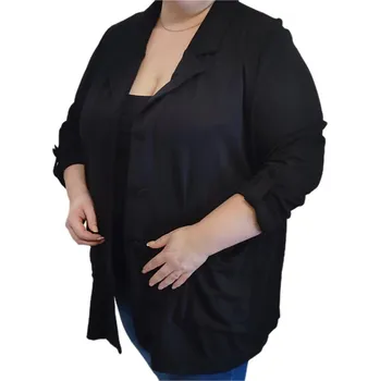 Dámské sako Sako dlouhé Barva: Černá, Velikost: 3XL