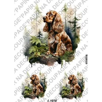 Umělecký papír Rýžový a soft papír na decoupage - Kokršpaněl - KB01018 Materiál: Soft, Rozměr: A4