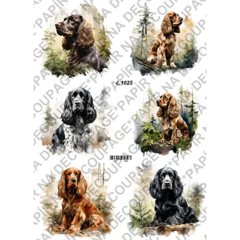 Umělecký papír Rýžový a soft papír na decoupage - Kokršpaněl - KB01025 Materiál: Soft, Rozměr: A4