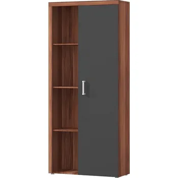 Šatní skříň Skříň CHERIS 2 s regálem, švestka/šedý grafit