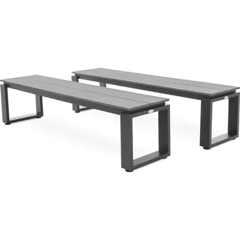 Zahradní lavice di volio Sada 2 zahradních lavic 160 cm Pisa - šedá