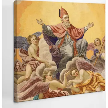 Obraz Fotoobraz s náboženským motivem na plátně Svatý Mikuláš vstupující do nebe 40x40 cm