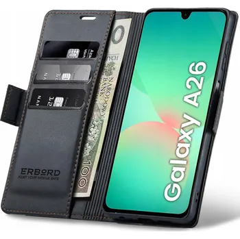 Pouzdro na mobilní telefon Flipové pouzdro Erbord pro Samsung Galaxy A26 5G, černé
