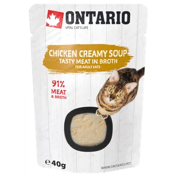 Krmivo pro kočku Polévka Ontario Cat Soup Chicken & Cheese with rice 40g