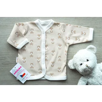 Kojenecká bunda AMÁLKA Bavlněný propínací kabátek, malá liška Velikost: 52