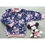 AMÁLKA Bavlněná dívčí mikina, tmavě modrá s květy Velikost: 92