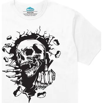 Pánské tričko Pánské tričko Kostlivec na útěku (Velikost: 5XL, Barva: Bílá)