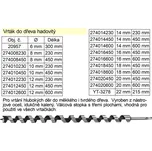 Vrták do dřeva hadovitý samostatný 14x230mm