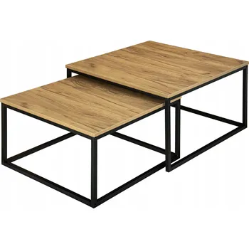 Konferenční stolek Konferenční stolek LoftInspired Velen čtvercový 75 x 75 x 42 cm dub craft