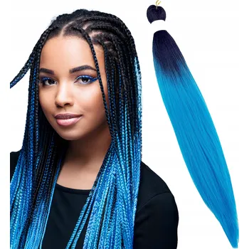 Syntetické vlasy umělé copánky EASY BRAID ombre ČERNO MODRÉ