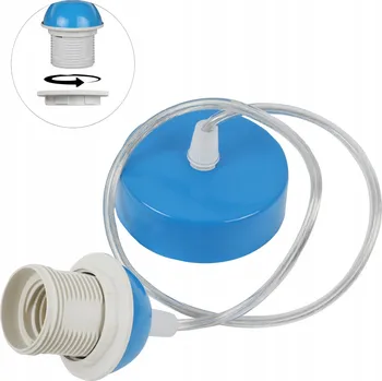 ZÁVĚSNÁ LAMPA STROPNÍ NA LANKU MODRÁ E27 72,5 CM