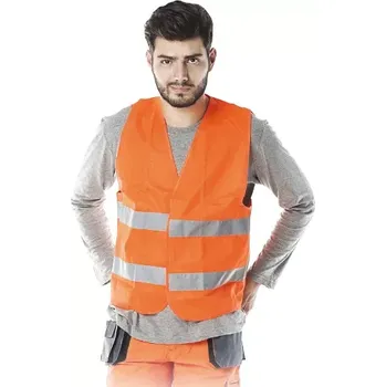 reflexní vesta Reis KOS-5P HI-VIS výstražná síťovaná vesta 5 PACK oranžová M-6XL