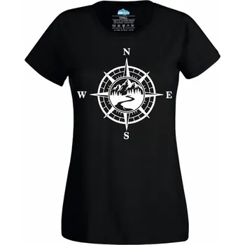 Dámské tričko Dámské tričko Kompas Volá Hory (Velikost: XS, Barva: Černá)
