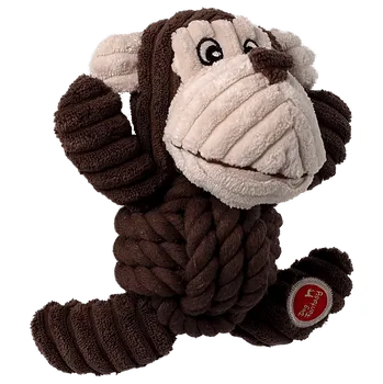 Hračka pro psa Hračka Dog Fantasy Safari opice s uzlem pískací 18cm