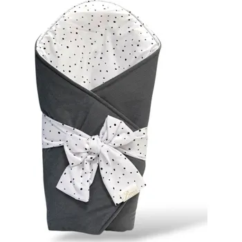 Zavinovačka MIMOUŠEK Zavinovačka SENSE černé tečky šedá Rozměr: 80x80 cm