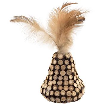Pro kočku Hračka Magic Cat Natural Fun kužel s přírodními pírky a dřevem 13cm