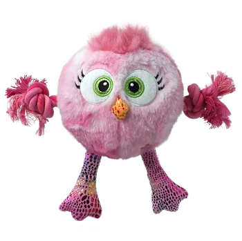 Hračka Dog Fantasy Monsters pískací kuře s provazy 15cm růžové