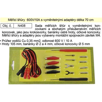 Měřící šňůry 600V/10A s vyměnitelnými adaptéry