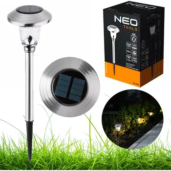 Venkovní osvětlení Osvětlovací sloupek kulatý NEO TOOLS E27 44,5 cm stříbrný