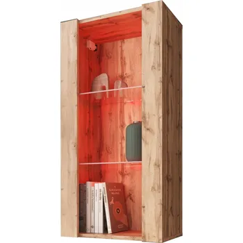 Knihovna Komodee Tivoli Závěsná Vitrína Vertical 100 Dub Wotan RGB LED