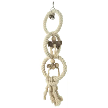 Hračka pro ptáka Hračka Epic Pet lanové kruhy se zvonečkem a dřívky 70cm