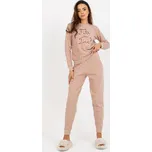 Tmavě béžové teplé pyžamo FALL IN LOVE -BR-PI-9106-beige Velikost: XL