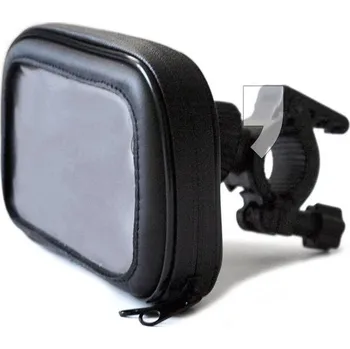 ART kožený držák na řídítka pro telefon / GPS / MP4 AX-16 černý