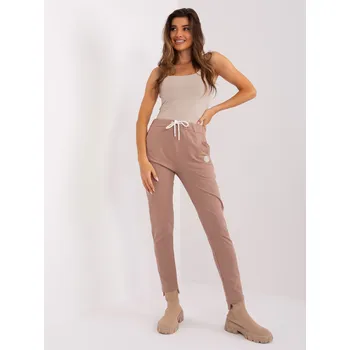 Tmavě béžové sportovní tepláky RV-DR-8370-1.57P-dark beige Velikost: S/M